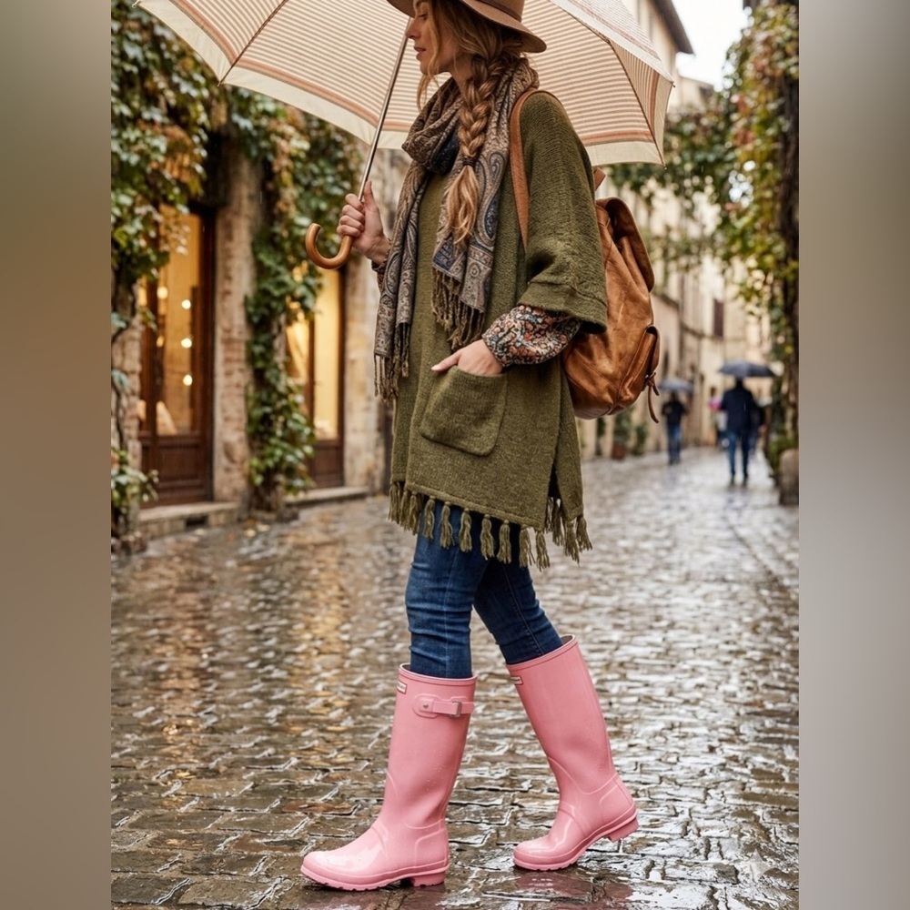 Seven7 brand. Womens Pink Glossy Rain Boots size 7